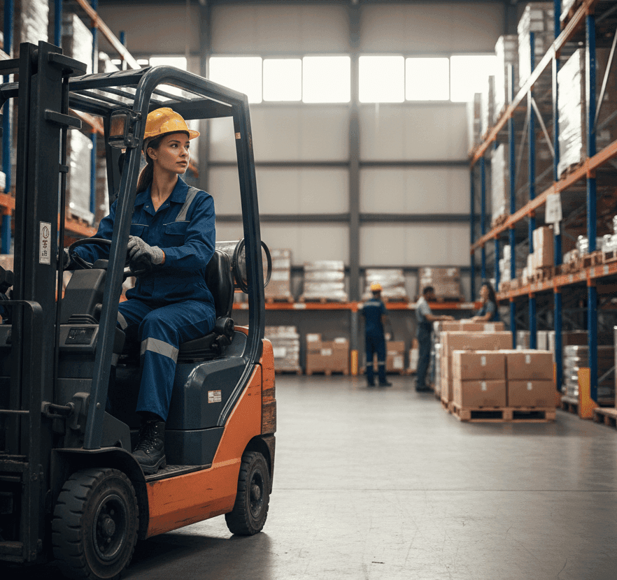 Advanced hazmat coordinator smiling while preparing compliant shipments