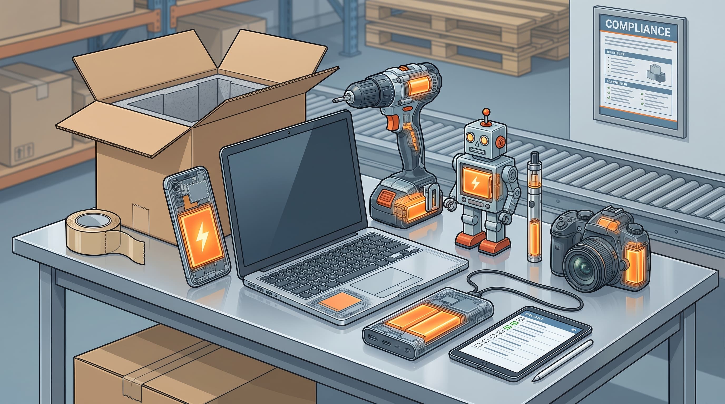 Battery-powered products prepared for compliant shipping