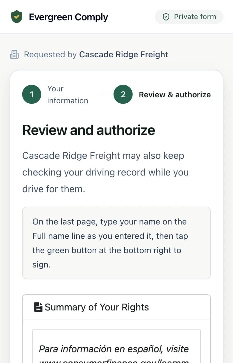 El paso Review and authorize