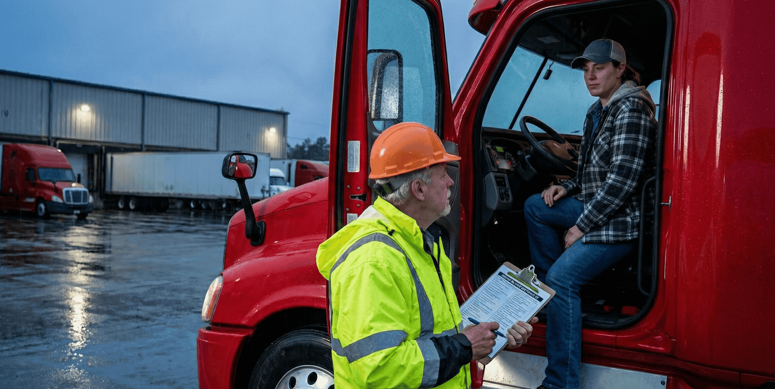 Supervisor speaking with a commercial driver